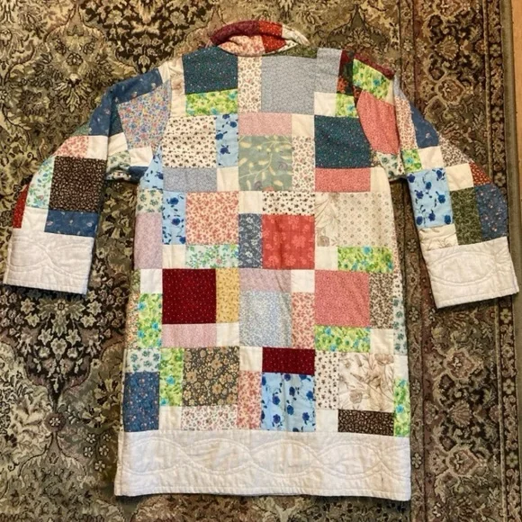 Handmade Patchwork Quilt Coat — Chore, Trench, Winter Jacket - Picture 10 of 13